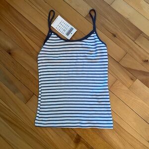 brandy melville navy, white and light blue striped tank